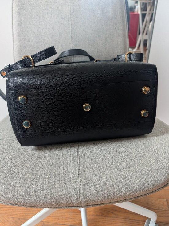 SENREVE Maestra Bag Black Pebbled Leather Convertible Backpack Satchel